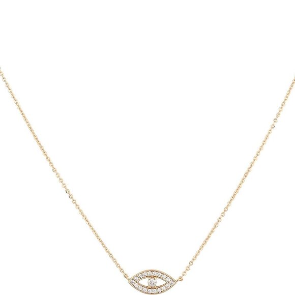 Jewelry - Gold Evil Eye Necklace 16.5-18.5in Gold Plated Dainty Boho Protection Jewelry